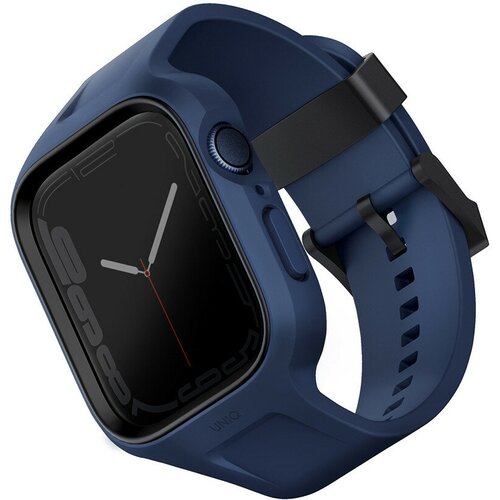 Чехол+ремень Uniq Monos 2-in-1 case+strap для Apple Watch 45/44 mm, синий (Blue) (45MM-MONOSBLU)
