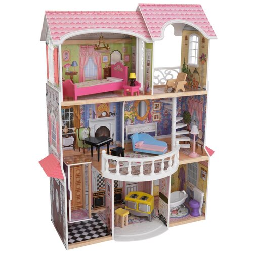 KidKraft кукольный домик Магнолия 65839, розовый/серый kidkraft кукольный домик амелия 65093 розовый