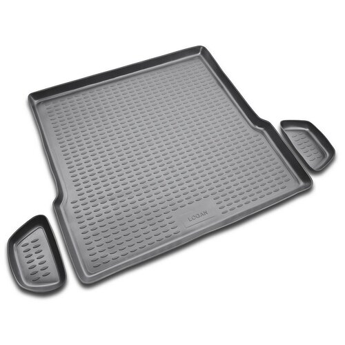 фото Element коврик в багажник renault logan (i) 2004-2015, сед. со вставками. 3 шт. (полиуретан, серый)