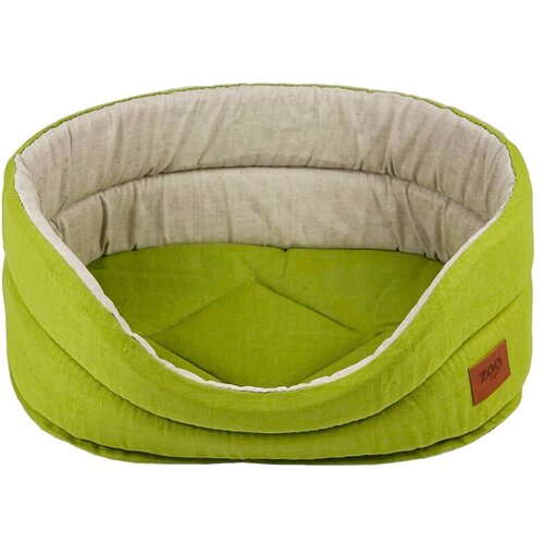 Лежак для собак и кошек ZOOexpress Овальный Эколен №1, 40х27х16 см, зеленый