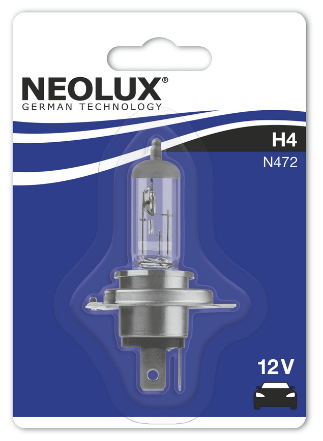 Лампа Neolux H4 12V-60/55W P43t, 1 шт, N472