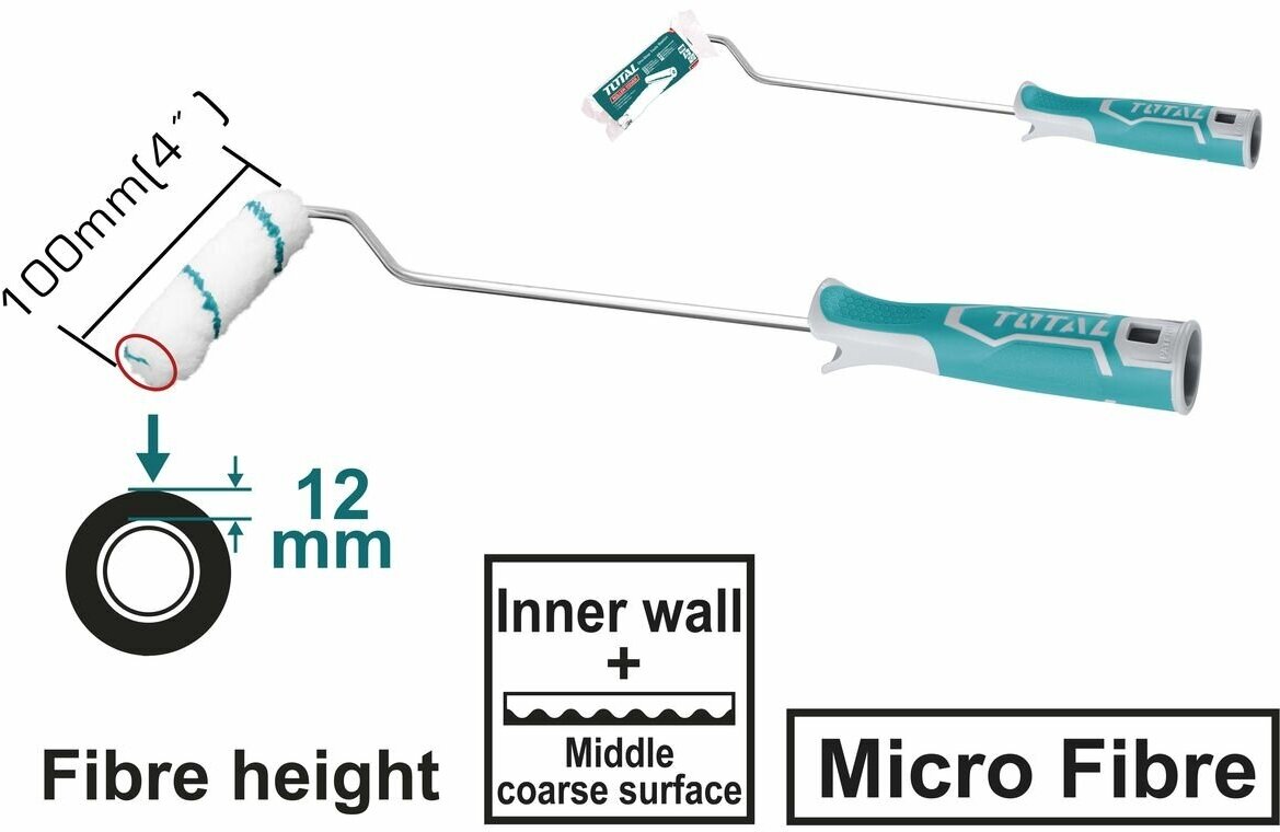 Валик малярный TOTAL THT8541D 100мм (микрофибра)