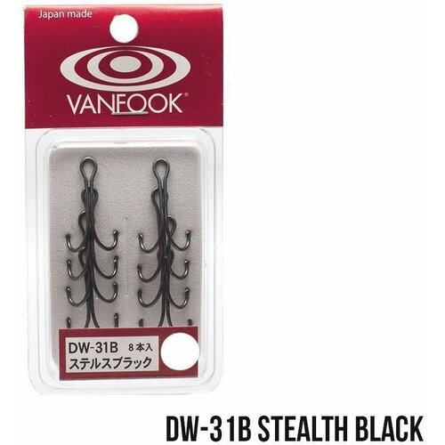 Крючки Vanfook двойные DW-31B Stealth Black #06 (8шт)
