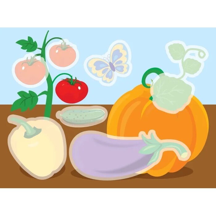 Водная раскраска Стрекоза Многоразовая. Овощи