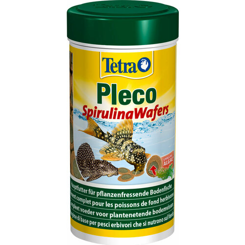 TETRA PLECO SPIRULINA WAFERS корм чипсы для растительноядных донных рыб (3,6 л х 2 шт) корм для рыб tetra pleco veggie wafers для сомиков присосок 250мл 110г