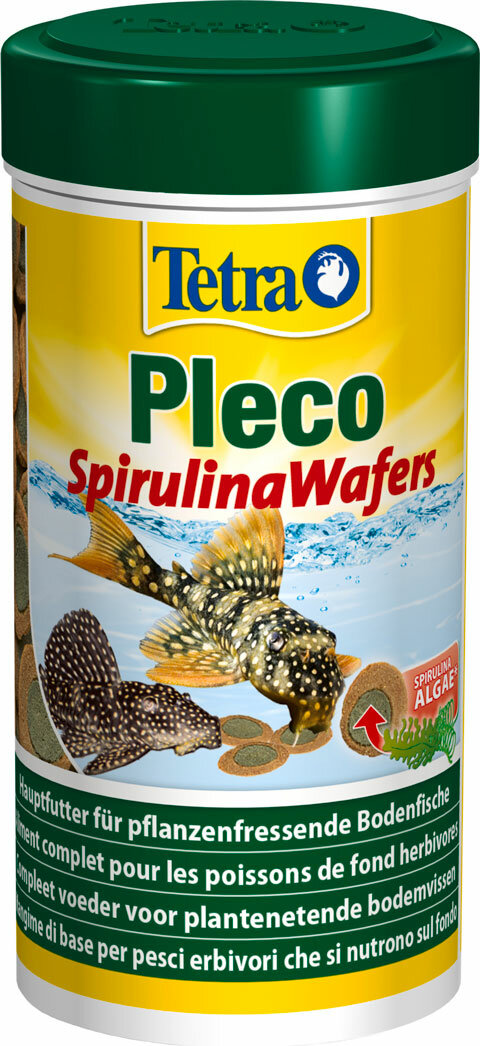 TETRA PLECO SPIRULINA WAFERS корм чипсы для растительноядных донных рыб (3,6 л х 2 шт)