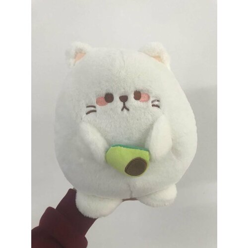 Плюшевый белый кот с авокадо игрушка 30 см