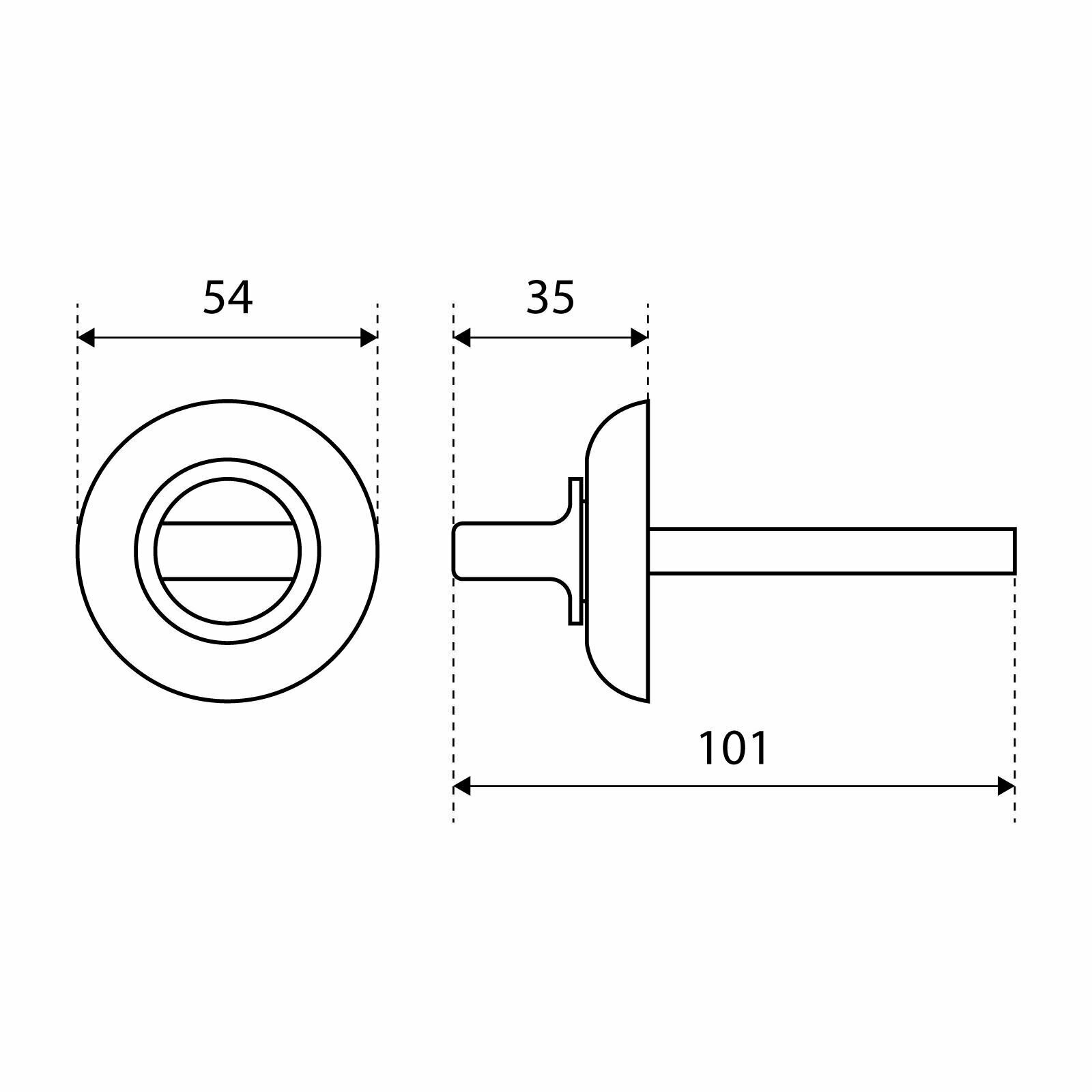 Поворотник для входной металлической сейф-двери булат НДФ 03.04 хром, квадрат 8х45 мм