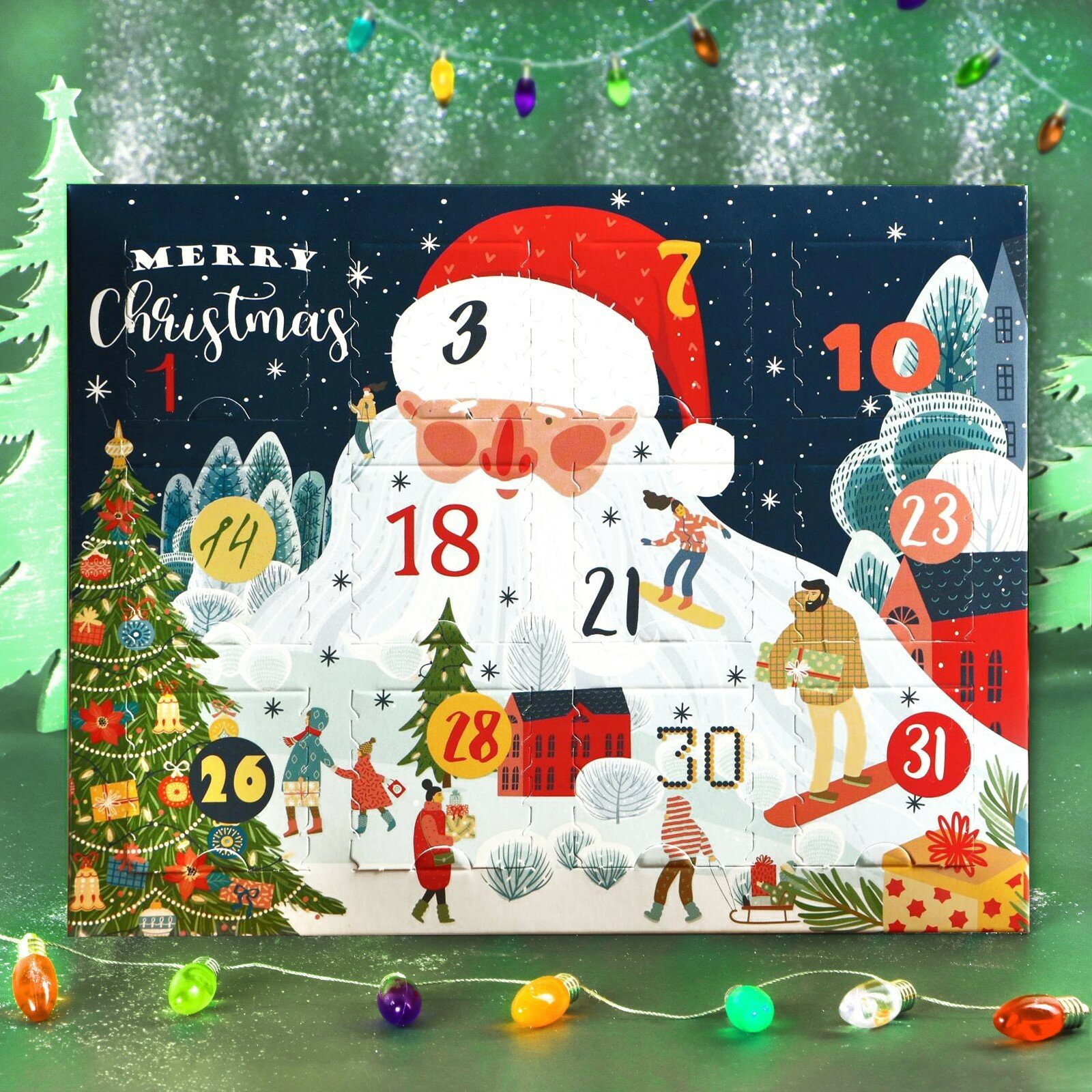 Адвент календарь с шоколадом " Поздравление Деда мороза", 12х5 г - фотография № 4