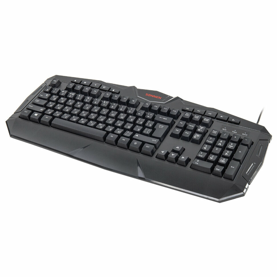Клавиатура проводная игровая SONNEN Q9M комплект 5  USB 104 клавиши + 10 мультимедийных RGB подсветка черная 513511
