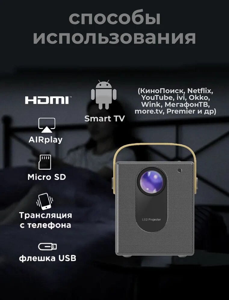 Новинка! Проектор для фильмов мультимедийный ZYXT TY-100 портативный мини проектор