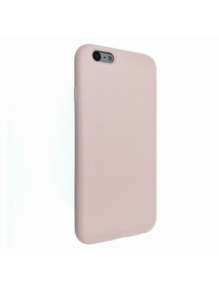Чехол для iPhone 6/6S Kruche Silicone Pink sand, противоударный пластиковый кейс, защитный силиконовый бампер, софттач накладка с защитой камеры