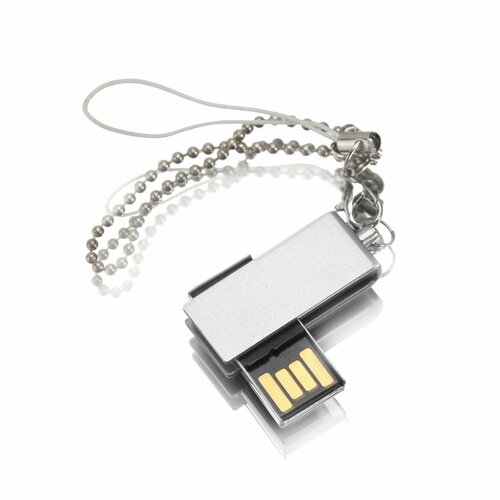 Флешка Мини, 4 ГБ, серебряная, арт. F17