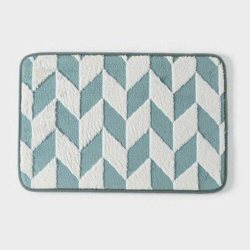 Коврик для ванной Ралли 40 60 см цвет бирюзовый 1180₽