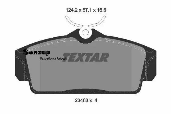 TEXTAR 2346302 2346302 TEXTAR колодка дисковая D1230/PN2230/PF2230 410602F525/2F526/2F527/BM525 F