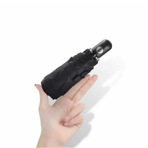 Мини-зонт , черный, серебряный