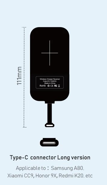 Волшебные метки Nillkin QI беспроводной приемник для зарядки для Iphone 7 6 Plus мобильный телефон Type-c для Samsung Huawei Honor Xiaomi For Typec 111mm