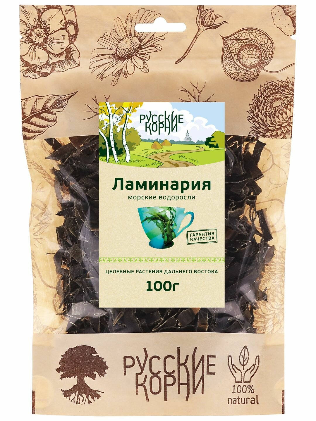 Ламинария водоросли, натуральный источник йода, поддержка иммунной системы, 100 гр - Русские корни
