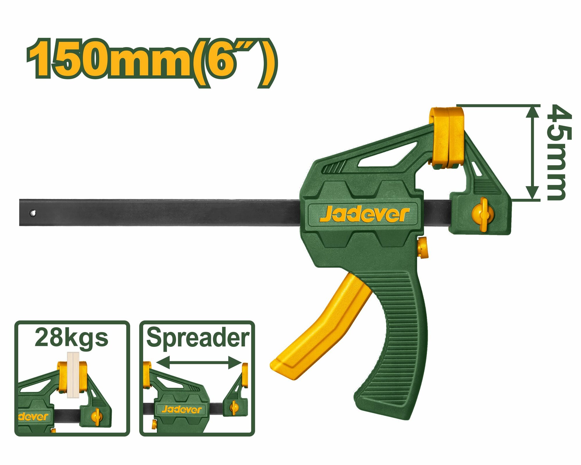 Струбцина пистолетная быстрозажимная JADEVER 45х150