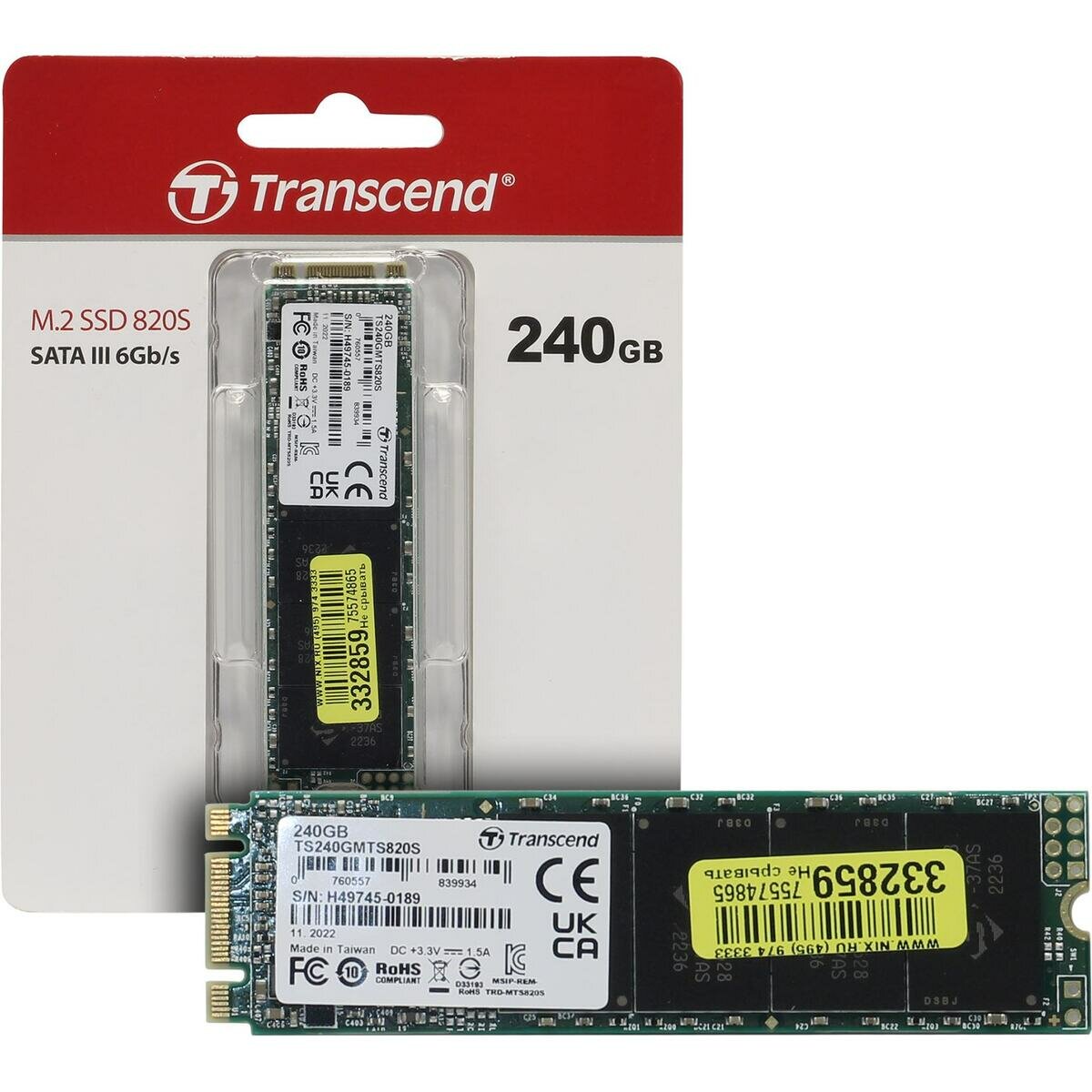 M.2 Transcend MTS820 240Gb (TS240GMTS820) - фото №2