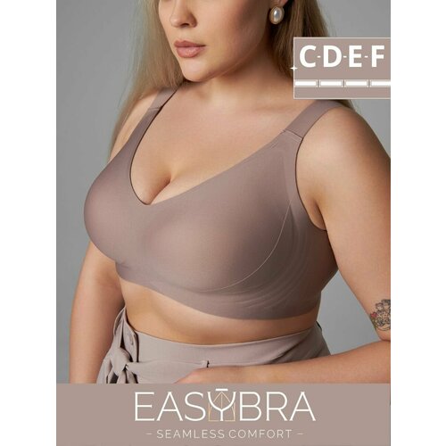 фото Бюстгальтер усиленная поддержка без косточек, размер 3xl, кофе easy bra