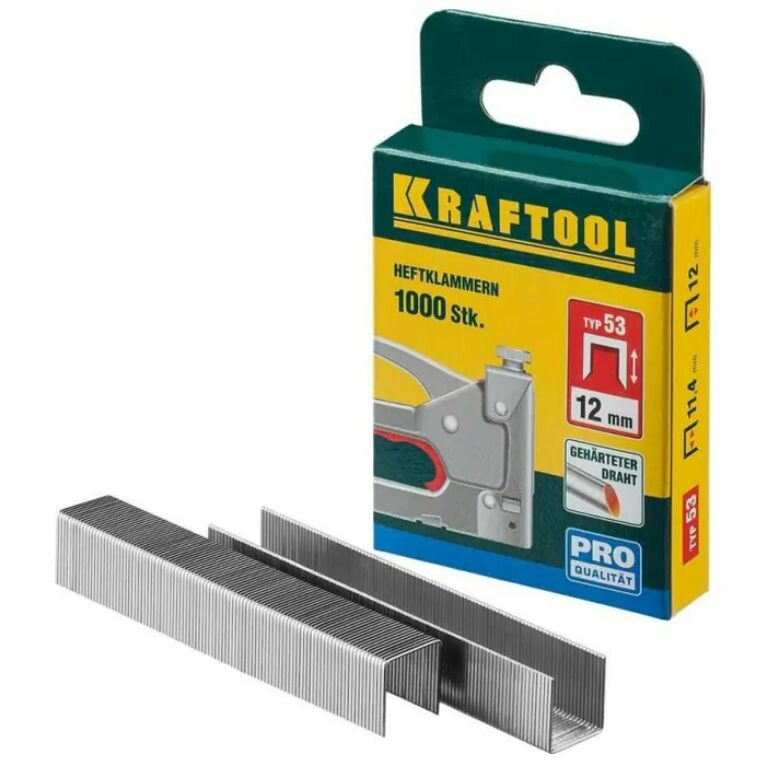 Скобы д/степлера Kraftool тип 53, 12мм 1000шт 31670-12
