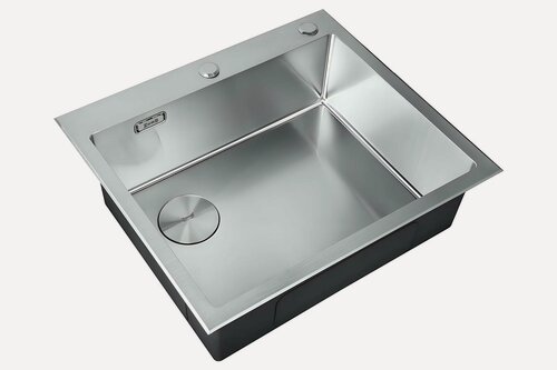 Изображение товара Мойка кухонная ZorG серия LUX 5951-L нержавеющая сталь, смещенный выпуск слева, глубина 20 см, премиум