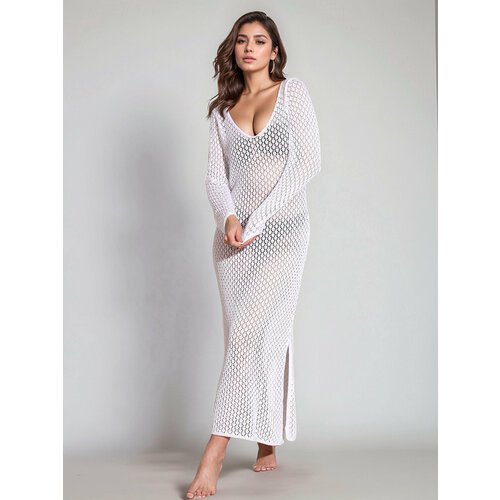 фото Туника на море!, 1 шт., размер one size (42-48), молочный/белый osta