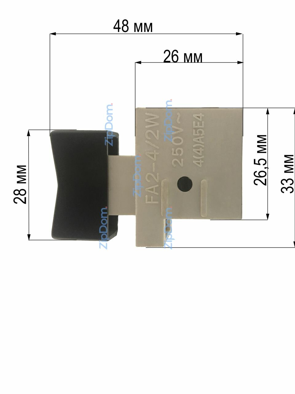 Выключатель без фиксатора (тип FA2-4/2W 4(4)A -250V, 4A ) — фото 1