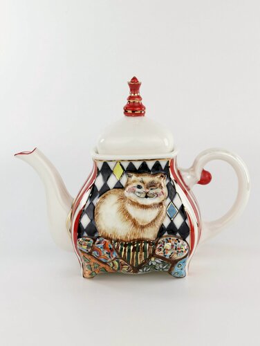Изображение товара Чайник заварочный фарфоровый "Чеширский Кот" 810 мл, 1 шт.