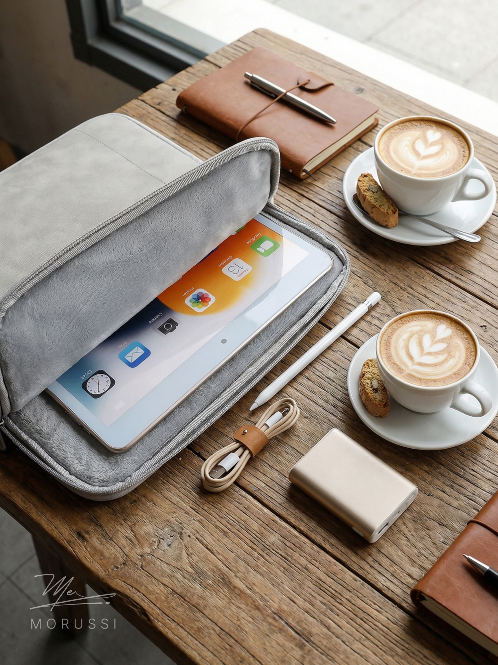 Чехол MORUSSI для ноутбука, 15", универсальный, текстиль, с карманом, на молнии, белый — фото 1