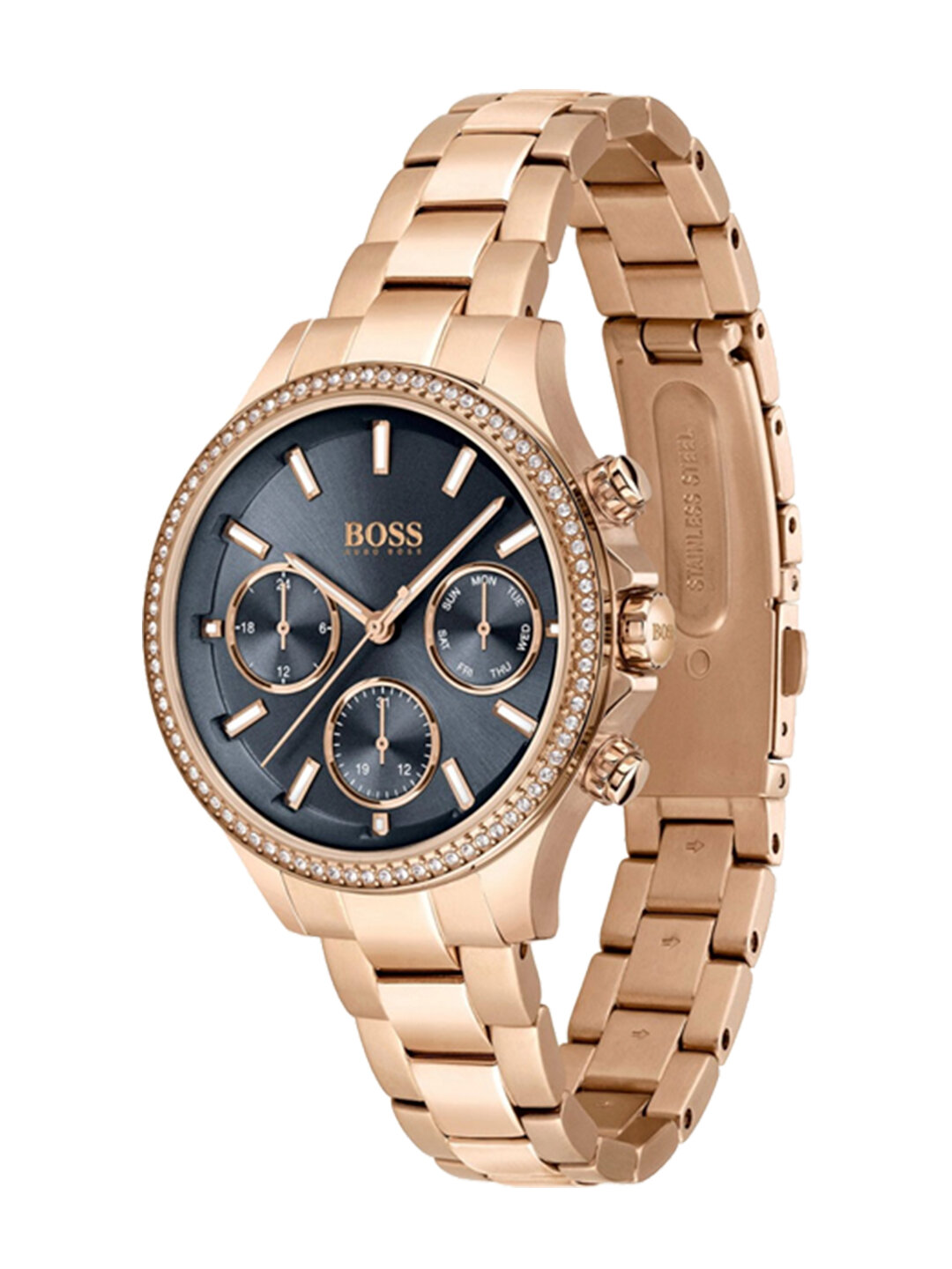 Наручные часы BOSS, золотой, синий — фото 1