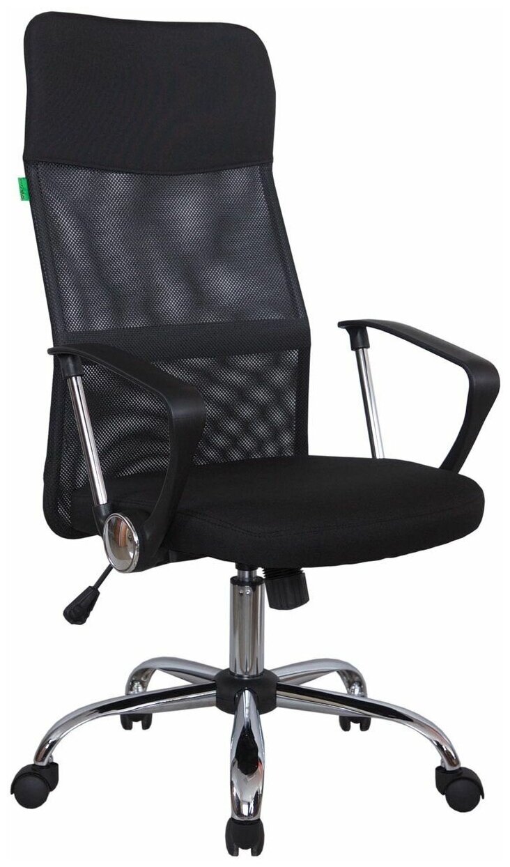 Кресло офисное Riva Chair RCH 8074 Чёрная ткань/Чёрная сетка