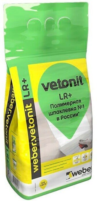 Шпатлевка финишная Vetonit LR Plus 5 кг, цвет белый