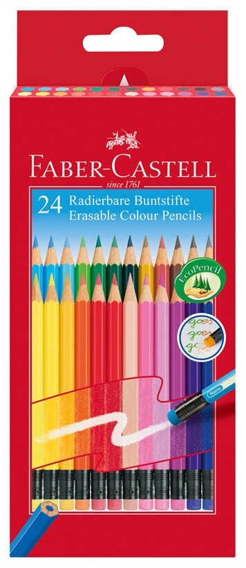 Faber-Castell Набор цветных стираемых карандашей, 24цв., в картоне