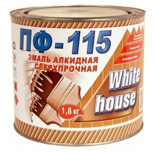 Эмаль ПФ-115 White House белая матовая 0.8 кг 15200/16233
