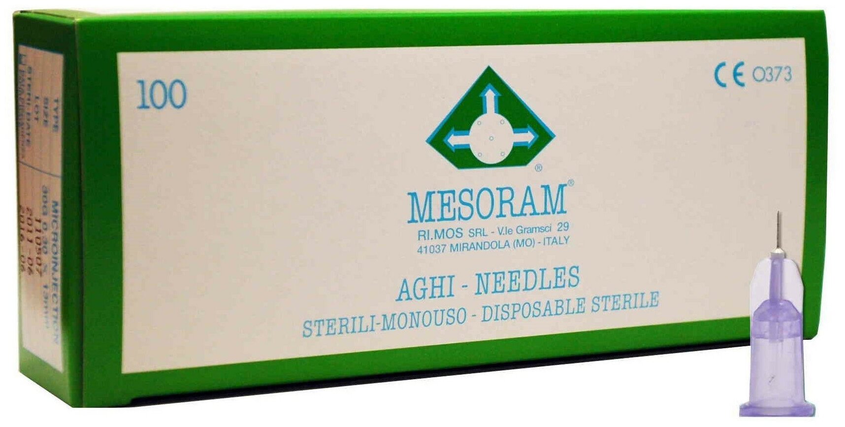 Игла для мезотерапии Mesoram 30G (0.3 мм х 13 мм), 100 шт.