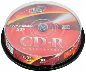 Диск CD-R VS 700 Mb 52x 10 шт. cake box