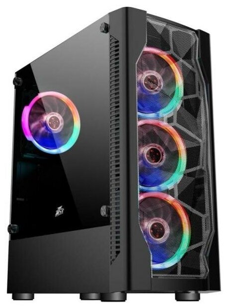 Корпус ATX 1stPlayer D4-BK-4G6 Без БП чёрный