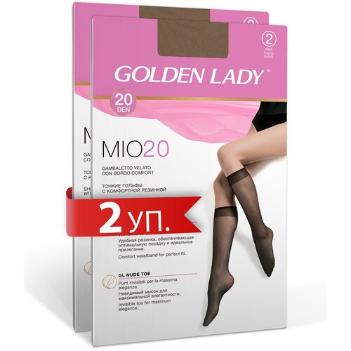 Гольфы Golden Lady, 20 den, 4 пары, размер 0 (one size) , бежевый