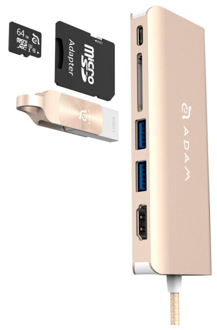 USB-концентратор Adam Elements CASA Hub A01, разъемов: 5, серый