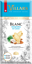 Шоколад Villars Blanc Amandes & Coco белый с миндалем и кокосом 29% какао, 180 г