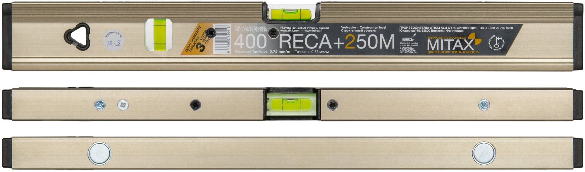 Уровень MITAX 400 RECA+250M магнитный 400мм R+M400 - фото №4