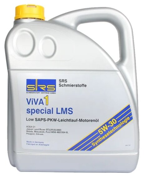 Синтетическое моторное масло SRS ViVA 1 Special LMS 5W30, 4 л, 4 кг, 1 шт