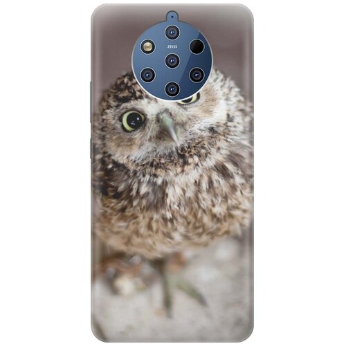 фото Cиликоновый чехол на nokia 9 pure view / нокиа 9 с принтом "удивленная сова" gosso