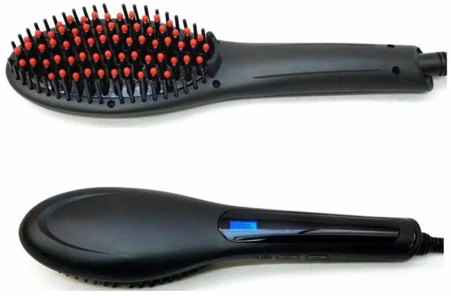 Электрическая расческа-выпрямитель для волос Fast Hair Straightener с дисплеем цвет черный - фотография № 3