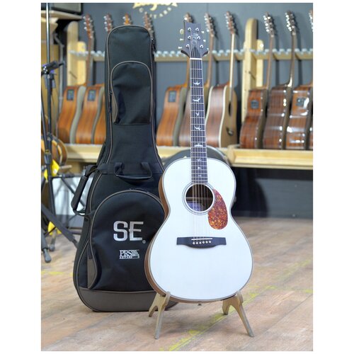 PRS SE P20E PARLOR W/PIEZO SATIN ANTIQUE WHITE - Электроакустическая гитара, с чехлом электроакустическая гитара prs se p20e pink lotus