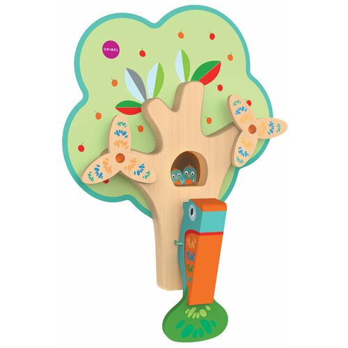 Купить Развивающая игрушка на стену ORIBEL OR802-90001-INTL Vertiplay Занятой дятел, голубой/оранжевый/зеленый/бежевый, дерево