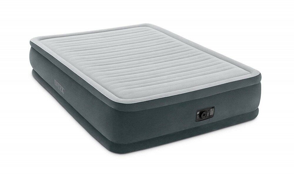 Двуспальная надувная кровать Intex 64414 "Comfort-Plush Elevated Rise Airbed" + насос (152х203х46см)