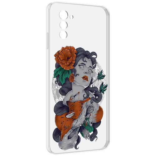 Чехол MyPads темная девушка с лисой для UleFone Note 12 / Note 12P задняя-панель-накладка-бампер